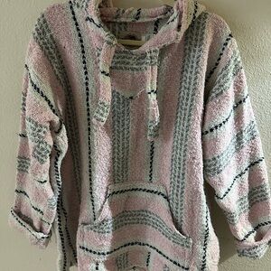 Cozy Pink and Gray Striped Women's Hoodie